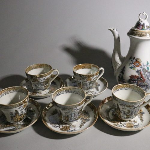 Antik Rörstrand Kaffeservis "Japan" från 1800-talet – En Historisk Skatt