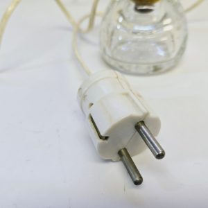 Vintage Bordslampa utan Skärm – Glasbas med Bubblor