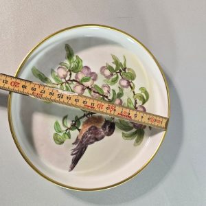 Vackert Handmålat Fat med Fågelmotiv