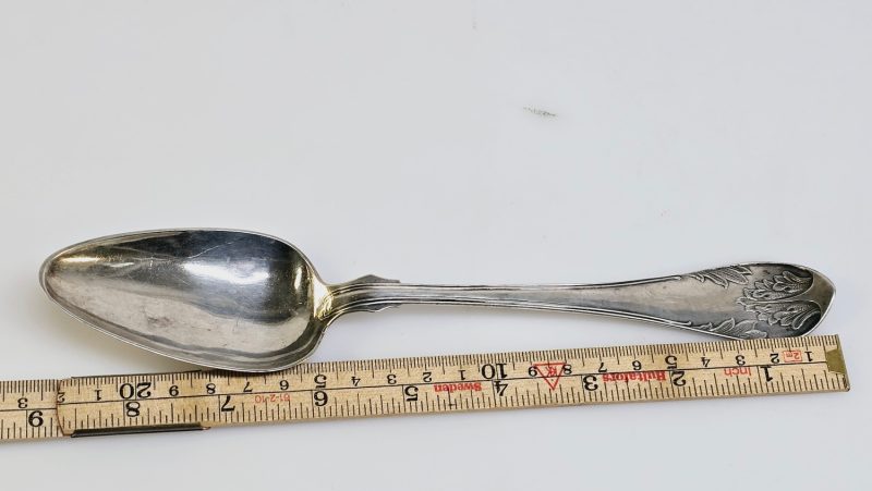 Antik silversked – 23 cm lång, stämplad äkta silver