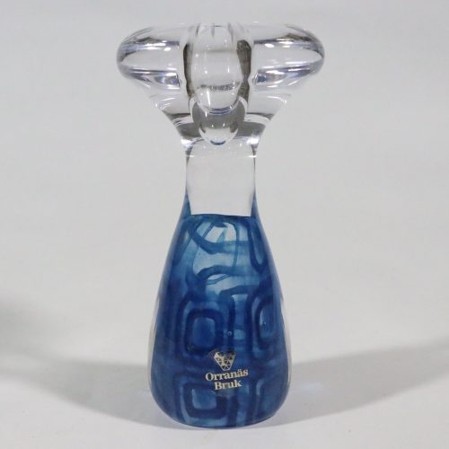 Orranäs glasbruk Olle Brozen, Brozén, ljusstake 16 cm hög. SIGNERAD