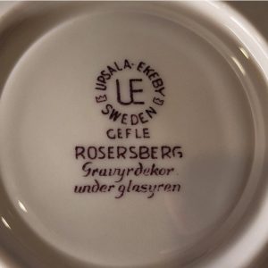 Fat till KAFFEKOPPAR, 5 st, 'Rosersberg', Upsala Ekeby/Gefle