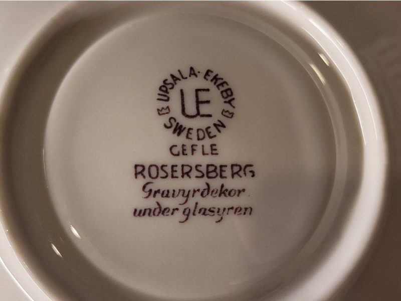 Fat till KAFFEKOPPAR, 5 st, 'Rosersberg', Upsala Ekeby/Gefle