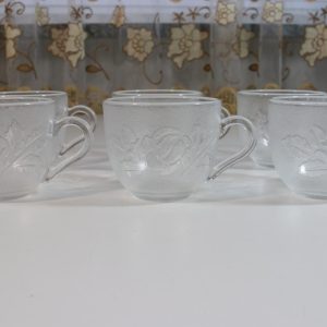 6st Kaffekoppar i glas, Arcoroc, Frankrike