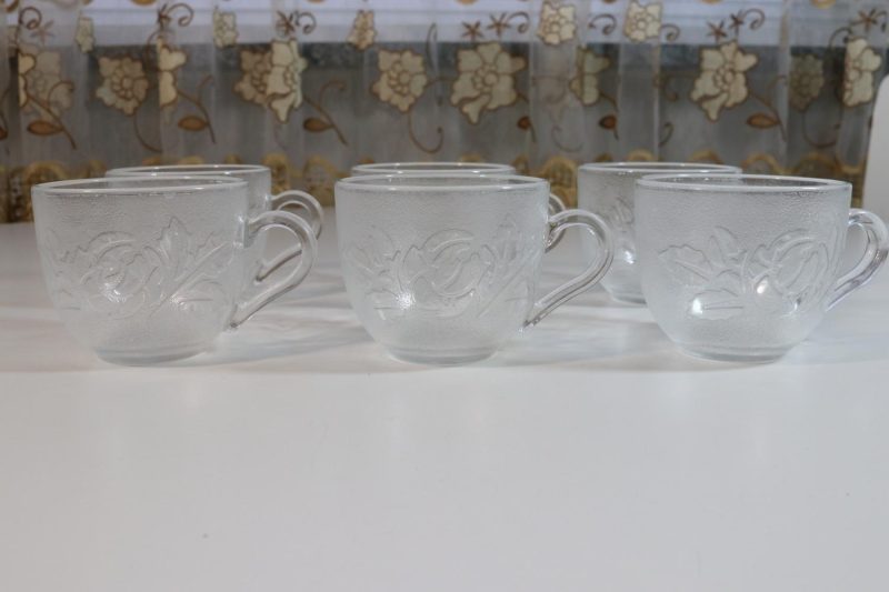6st Kaffekoppar i glas, Arcoroc, Frankrike
