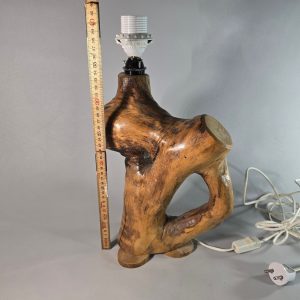 Vintage Skulpturell Trälampa från 1960-talet