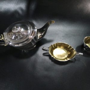 Art Deco KAFFESERVIS, 3 delar, nysilver, KGM GAB Uppsala