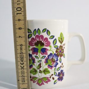 Retro Mugg från Staffordshire Potteries – Blommig Design, England
