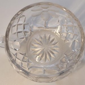 Öppen sockerskål eller Vintage skedskål ~ Wheel Cut Daisy med 2 hänklar