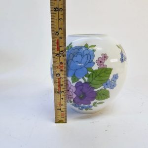 Elegant klotformad vas från Heinrich – Blommigt porslin från Tyskland