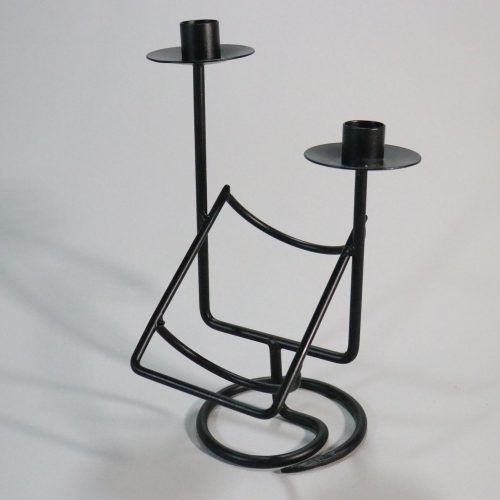 Fin Ljusstake i metall, svart ca 28cm