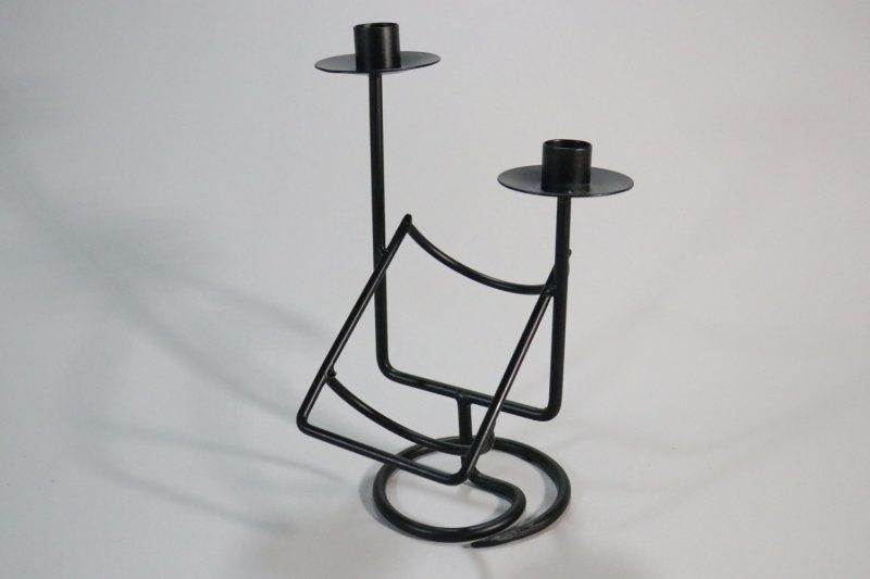 Fin Ljusstake i metall, svart ca 28cm