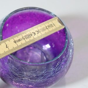 Ljuslykta i krackelerat glas, lila