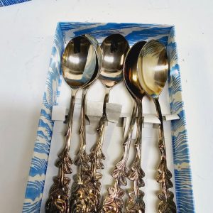 Elegant Sats Silverskedsar i 6-pack med Rosmotiv