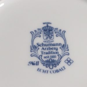4 st Bavaria Schumann Arzberg - Eleganta djupa tallrikar i blått och vitt