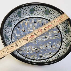 Elegant keramikskål med unik mosaikdesign, 17 cm
