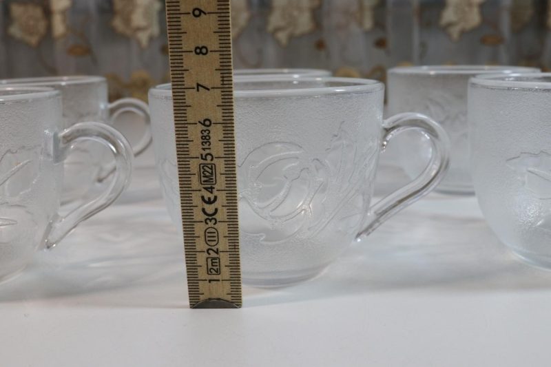 6st Kaffekoppar i glas, Arcoroc, Frankrike