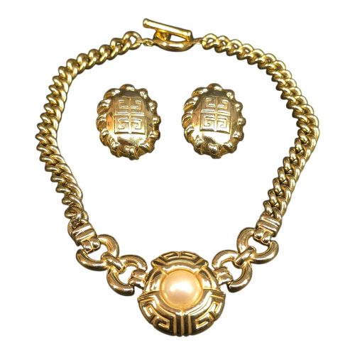 Lyxigt vintage smyckeset från Givenchy – Halsband och örhängen