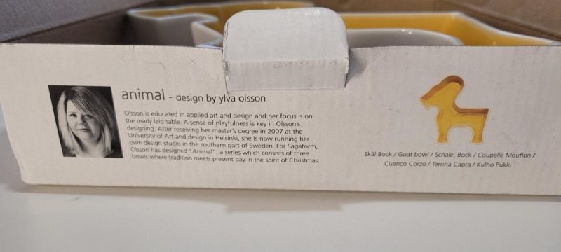 Animal skål bonbonjär design Ylva Ilsson för Sagaform gul