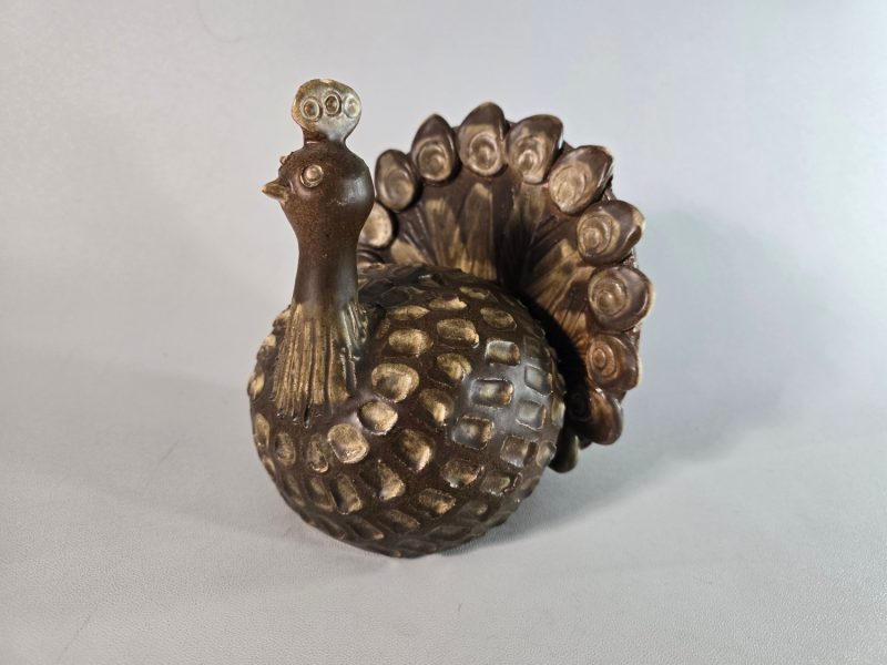 Skulptur Keramik, Påfågel, CHR Christian Thorup , höjd ca 16 cm