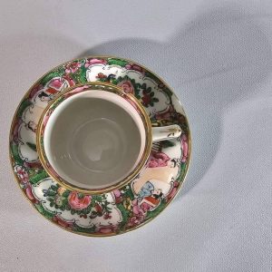 KAFFEKOPP MED FAT, Kina, Kanton Famille rose - skadad