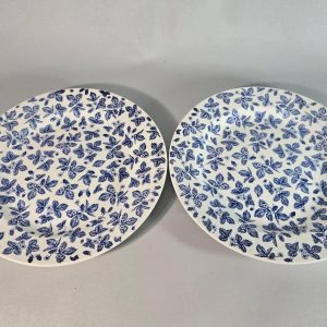 2st IKEA, Made in England, blåvit dekor av hallon med stjälkar och blad