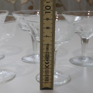 Glasservis med graverad dekor - 5st