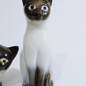FIGURINER, 2 st. Stengods, siameskatter, Heinz Schlichting, Ego Lidköping