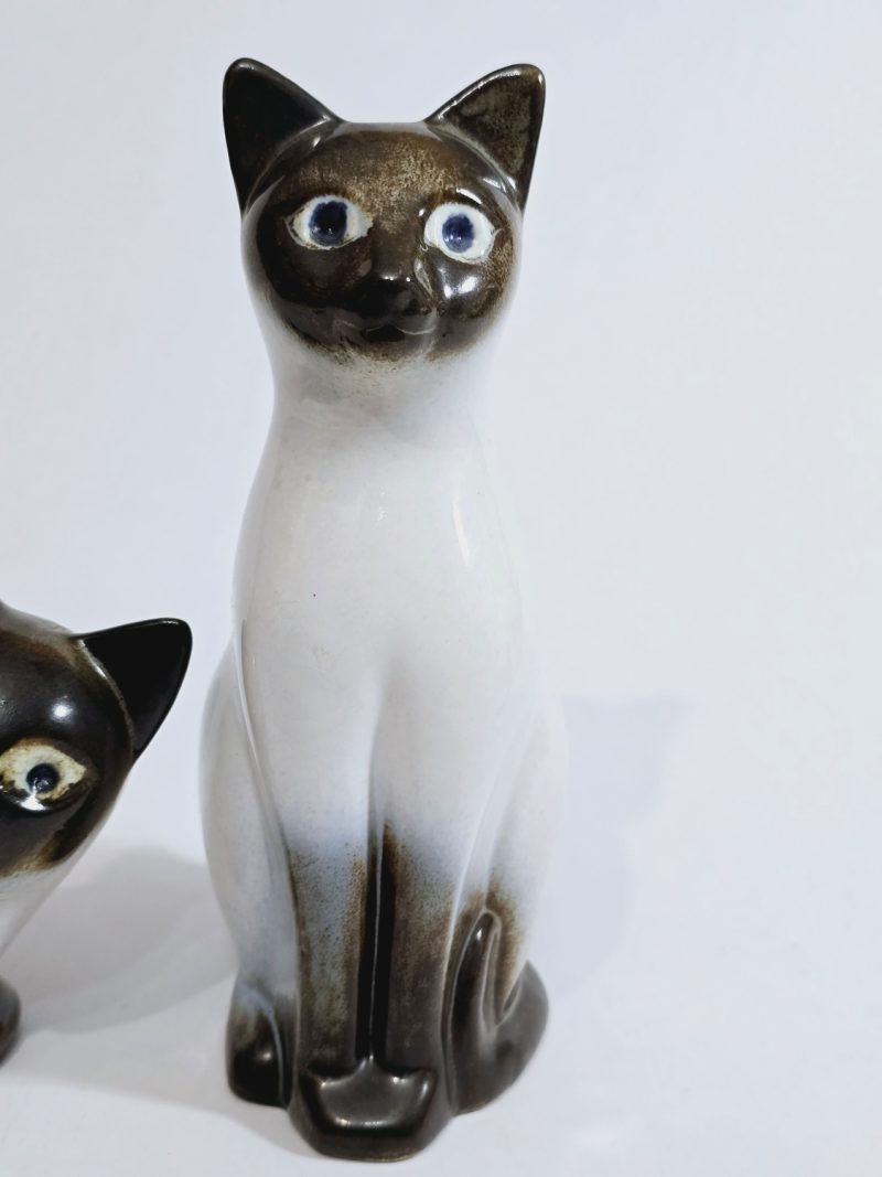 FIGURINER, 2 st. Stengods, siameskatter, Heinz Schlichting, Ego Lidköping