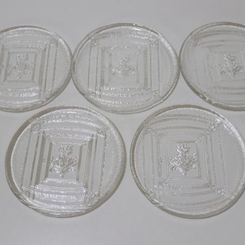 5st assietter i pressglas, 15cm