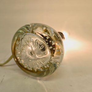 Vintage Bordslampa utan Skärm – Glasbas med Bubblor
