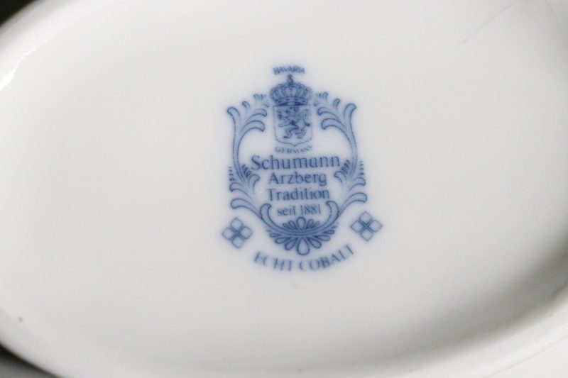 Såskanna med fat, Schumann Arzberg, Echte Cobalt Tradition Bavaria Germany
