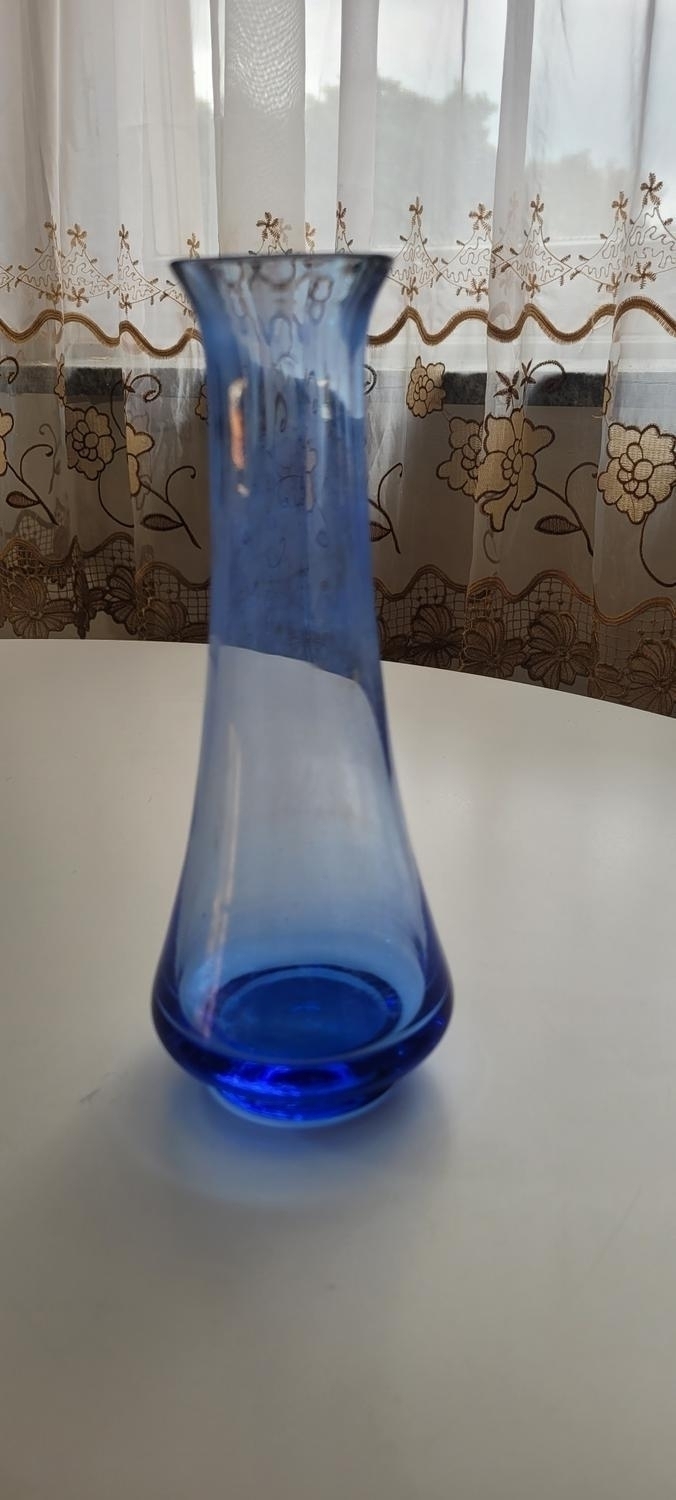 VAS, blå glas 23cm