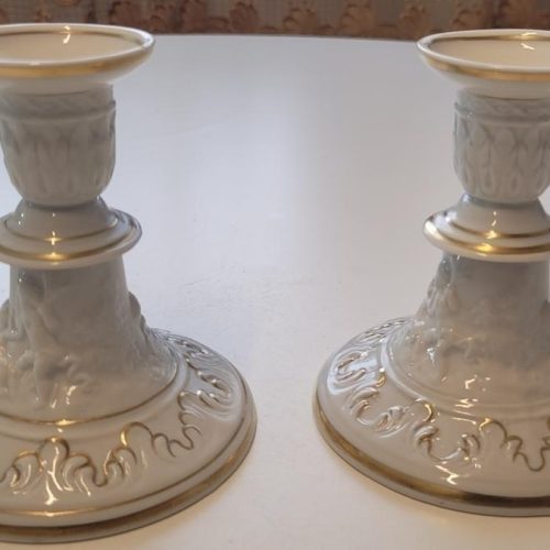 2st ljusstakar, troligen Capodimonte Italien