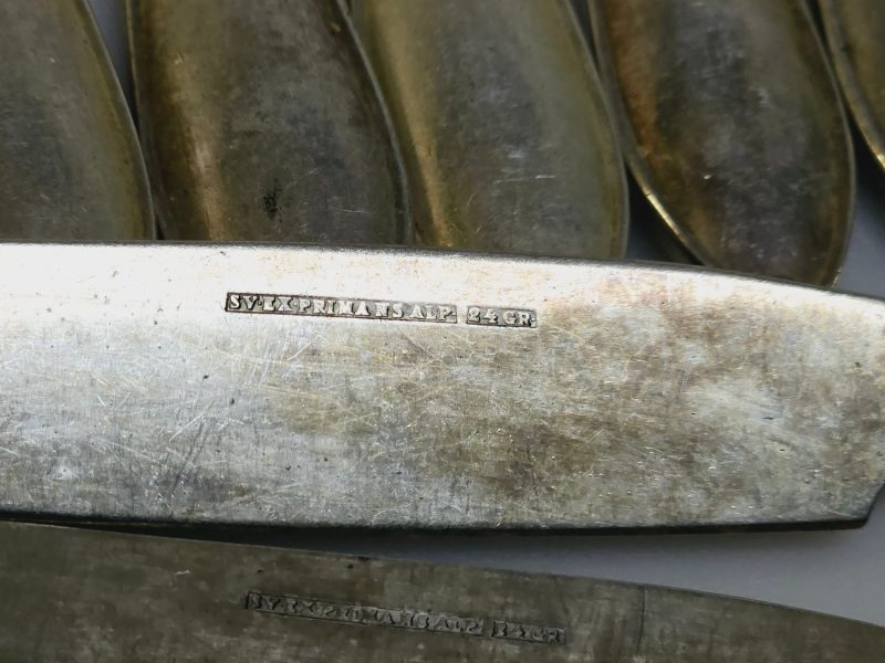 16st Exklusiva gamla matknivar – Silverpläterad elegans från Sverige