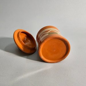 Burk med lock, keramik, Klippans keramik
