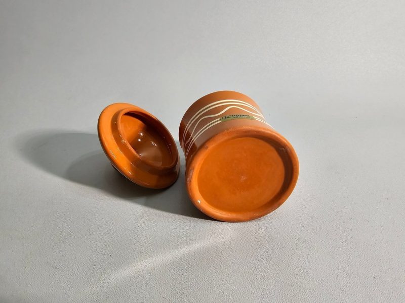 Burk med lock, keramik, Klippans keramik