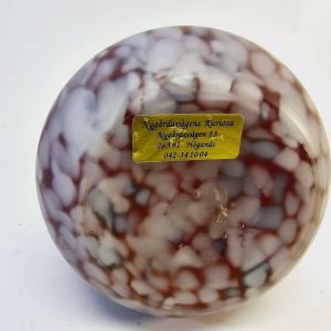 Unik Konstglasvas med Metallrelief – Handblåst Skönhet, 14 cm
