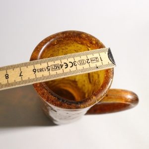 Vintage Handblåst Bärnstensfärgad Glasvas – Unik Skandinavisk Design