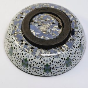 Elegant keramikskål med unik mosaikdesign, 17 cm