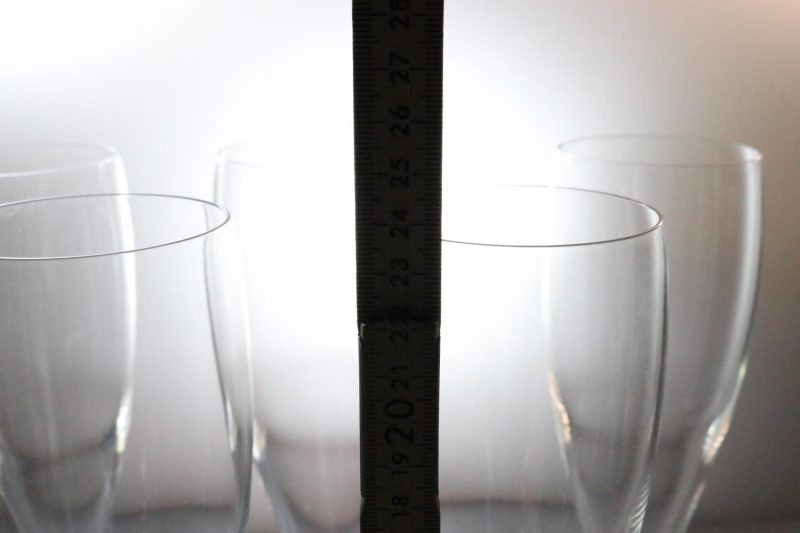 5st stora glas på fot, H23,8cm D6cm