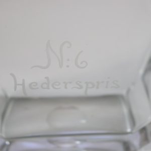 Strömberg, Gerda för Strömbergshyttan, karaff med propp, glas, "Hederspris"