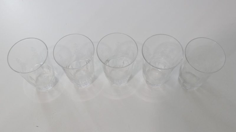 Glasservis med graverad dekor - 5st