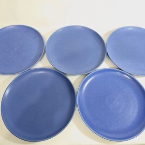 5st stora tallrikar Höganäs Keramik. Ø 26cm. Blåa. M-L Hellgren