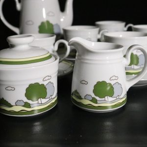 Mitterteich Bavaria Te- kaffeservis, landskapsdesign,  6 personer