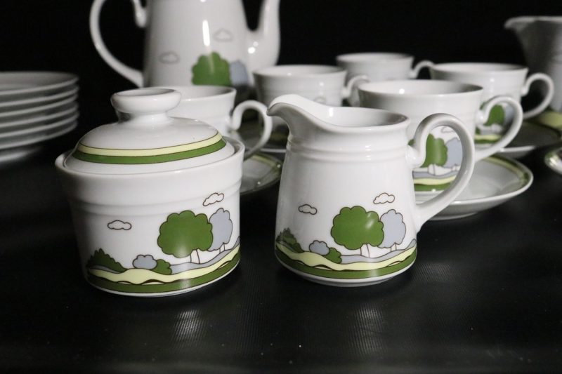 Mitterteich Bavaria Te- kaffeservis, landskapsdesign,  6 personer