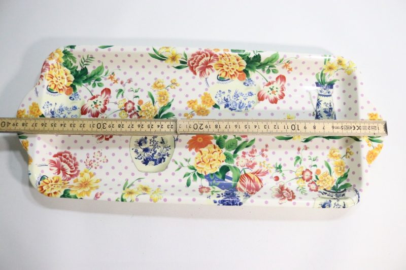 Vintage Bricka med Blomstermotiv, 39 cm