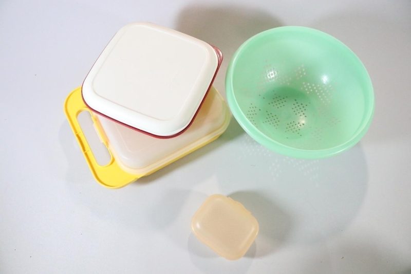 4st Tupperware, lådor och durkslag