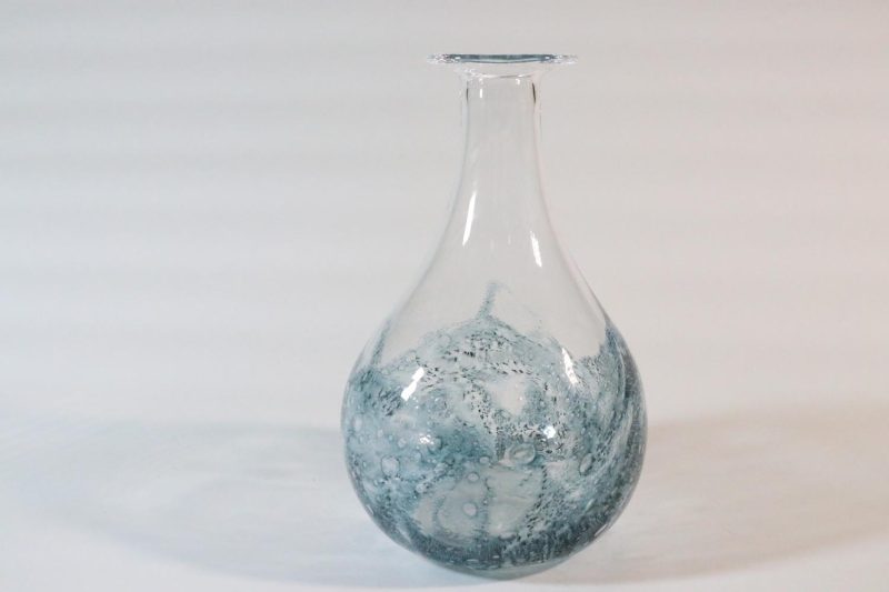 Glasvas med bubblor i glaset, Troligen Skandinavisk design