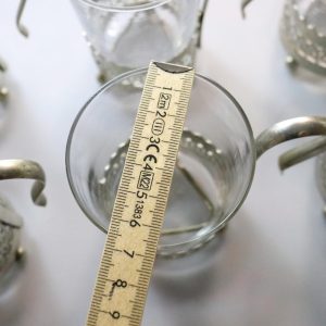 6st Kaffekoppar i glas och metall, Irish Coffee  - ca H10,5cm D6,5cm - Duralex